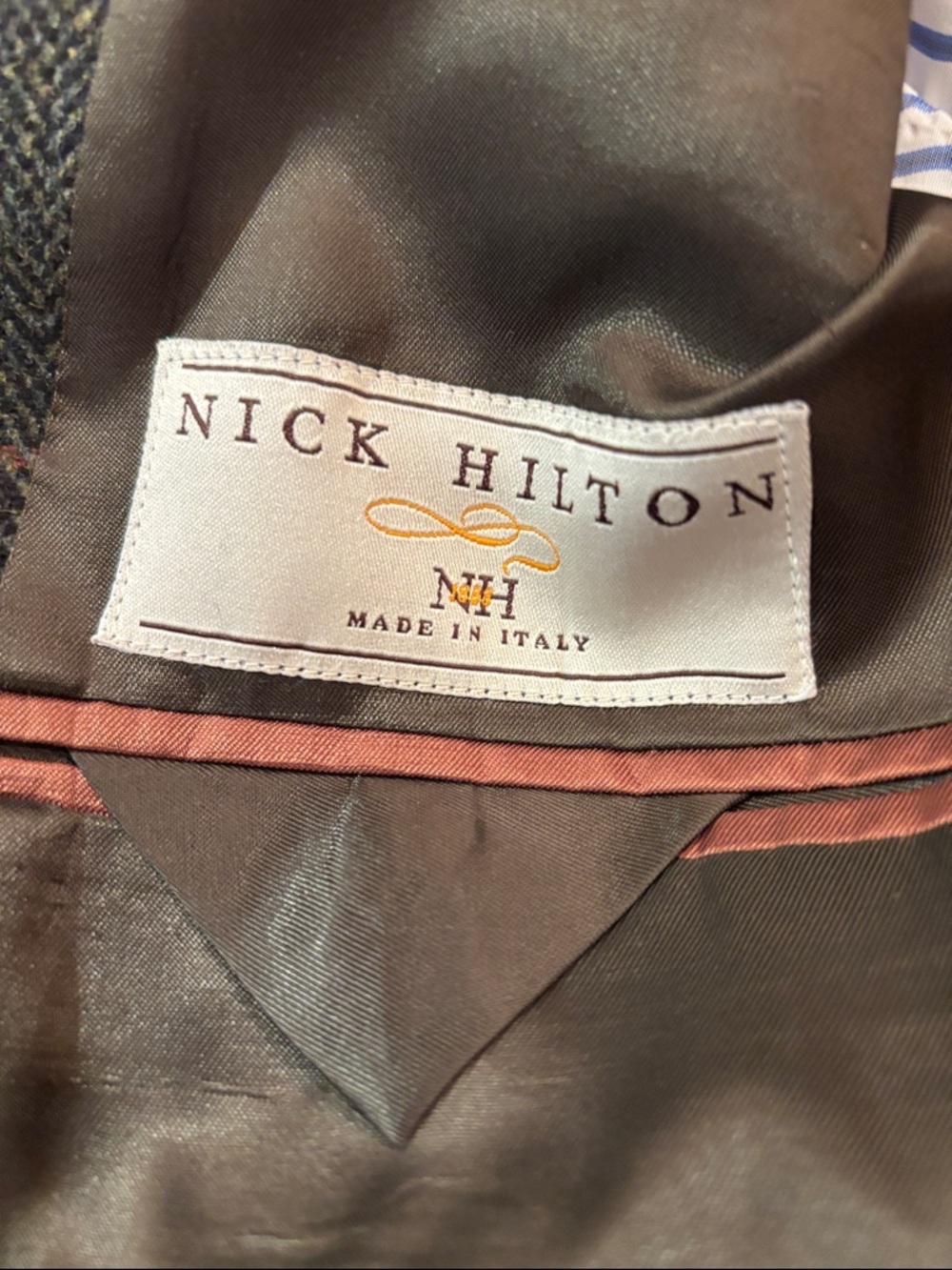 Men's Windowpane Wool Blazer - Brown/Greenh - Picture 6 of 8